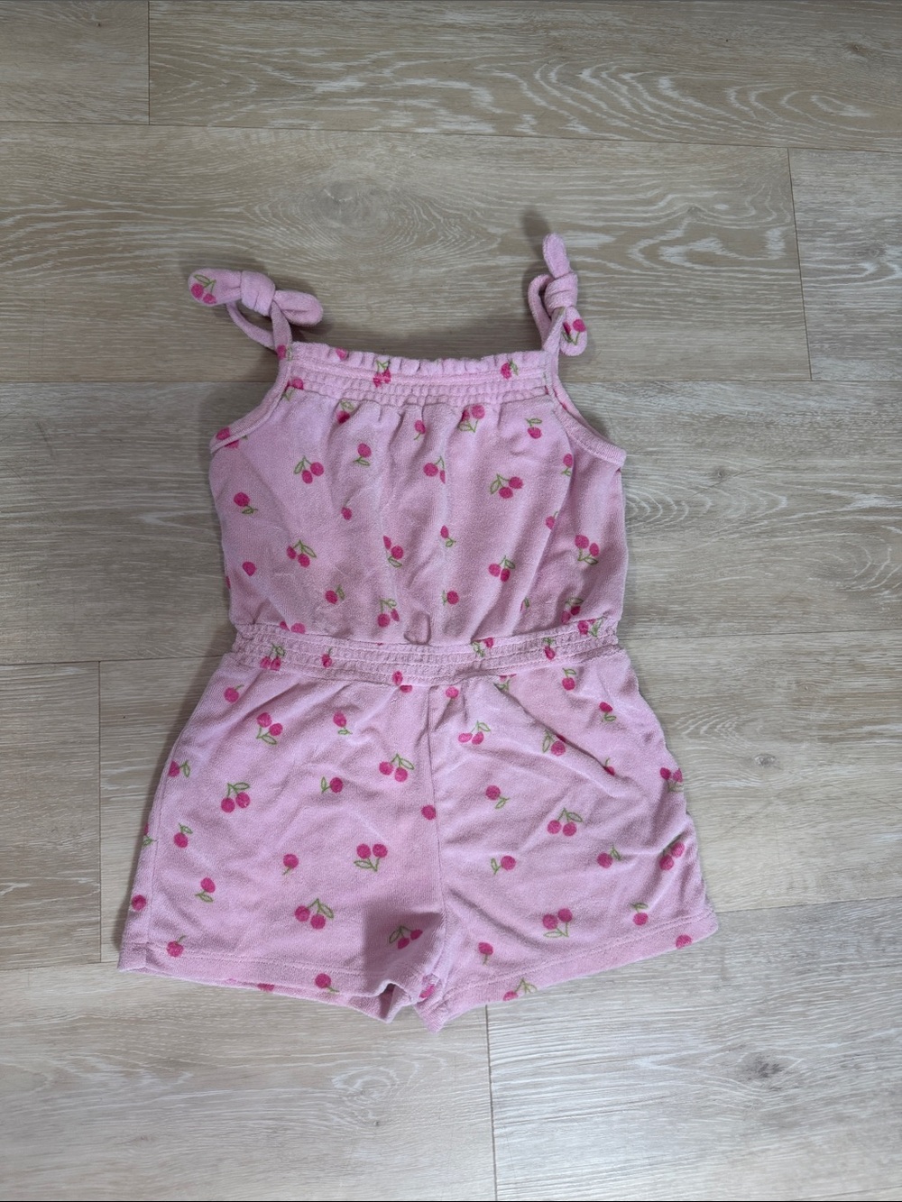 Design History Cherry Terry Cloth Romper